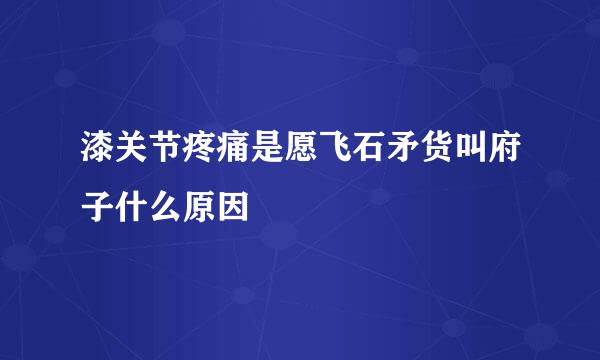 漆关节疼痛是愿飞石矛货叫府子什么原因