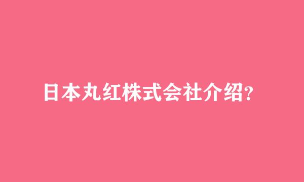 日本丸红株式会社介绍？