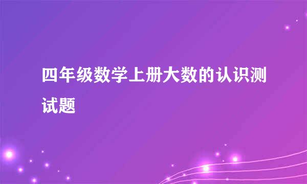 四年级数学上册大数的认识测试题