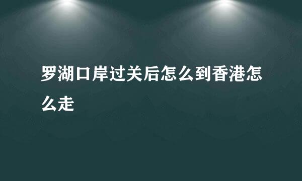 罗湖口岸过关后怎么到香港怎么走