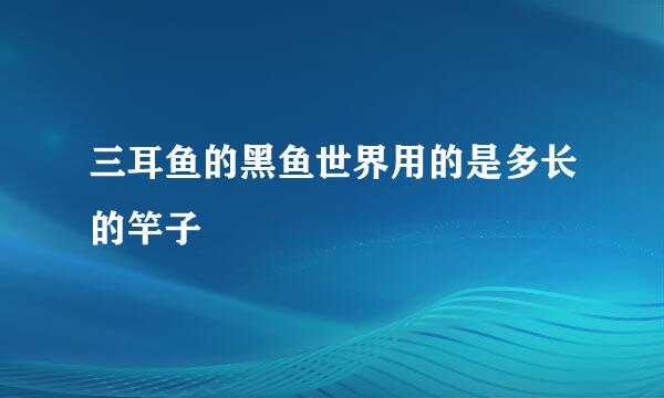 三耳鱼的黑鱼世界用的是多长的竿子