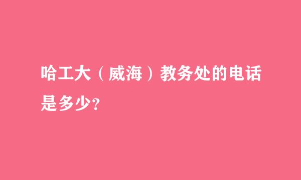 哈工大（威海）教务处的电话是多少？