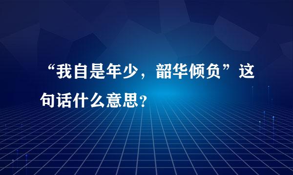 “我自是年少，韶华倾负”这句话什么意思？