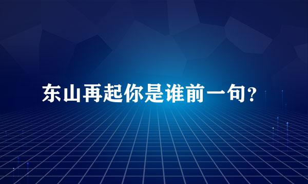 东山再起你是谁前一句？