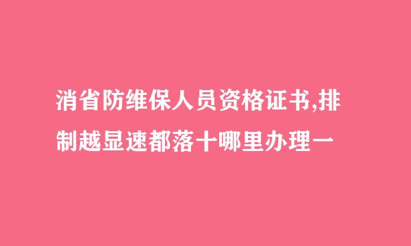 消省防维保人员资格证书,排制越显速都落十哪里办理一