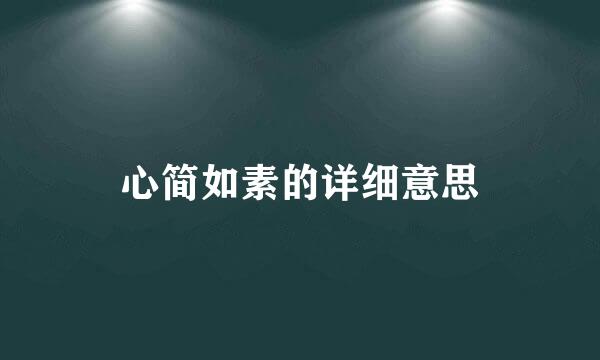 心简如素的详细意思