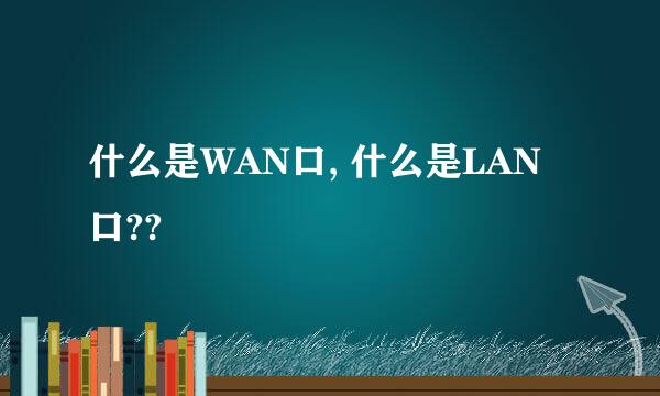 什么是WAN口, 什么是LAN口??