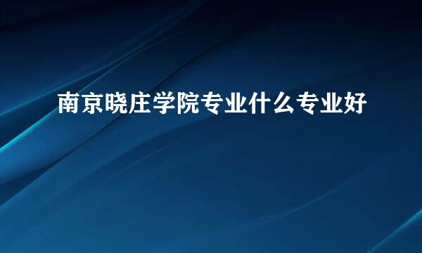 南京晓庄学院专业什么专业好