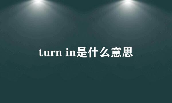 turn in是什么意思