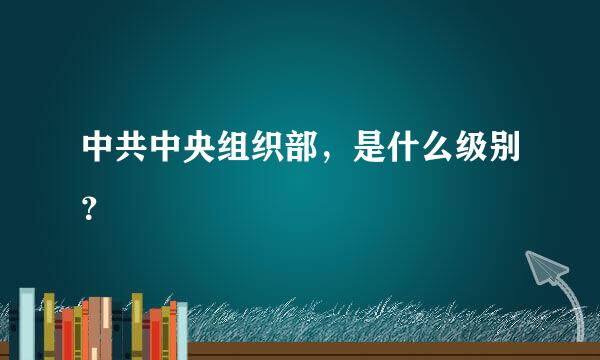 中共中央组织部，是什么级别？