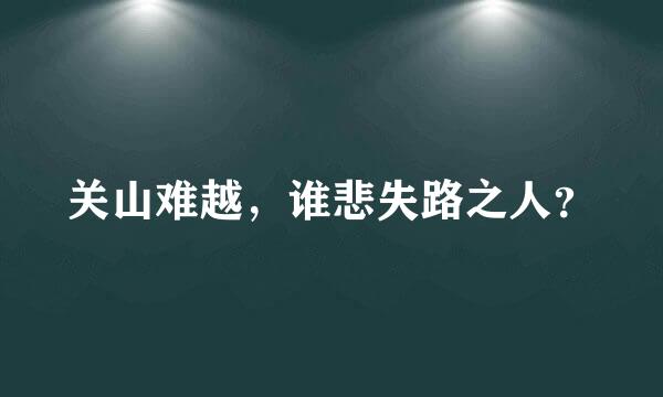 关山难越，谁悲失路之人？