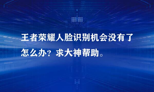 王者荣耀人脸识别机会没有了怎么办？求大神帮助。