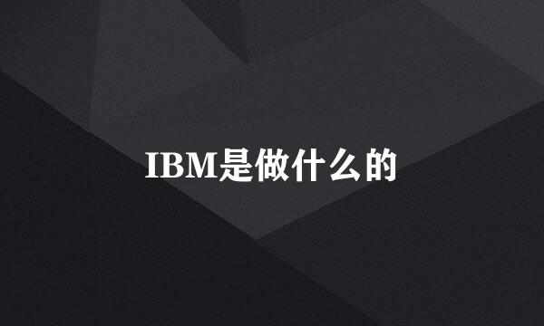 IBM是做什么的