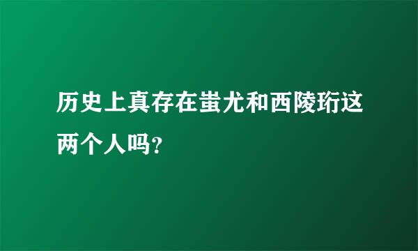 历史上真存在蚩尤和西陵珩这两个人吗？