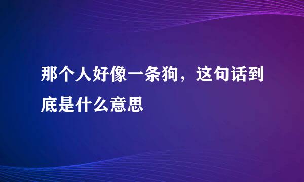 那个人好像一条狗，这句话到底是什么意思