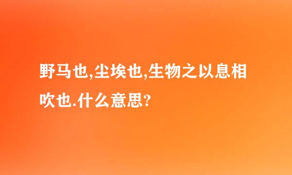 野马也,尘埃也,生物之以息相吹也.什么意思?