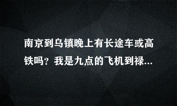 南京到乌镇晚上有长途车或高铁吗？我是九点的飞机到禄口机场，想到达乌镇之后再找住的地方