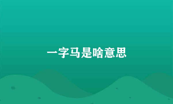 一字马是啥意思