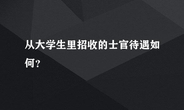 从大学生里招收的士官待遇如何？