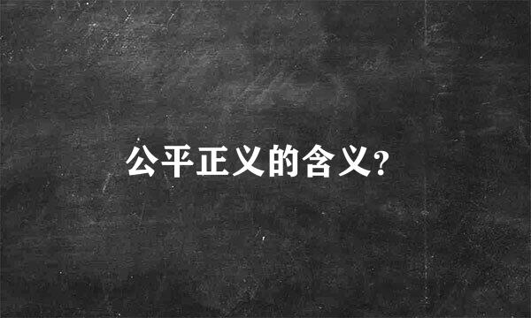 公平正义的含义？