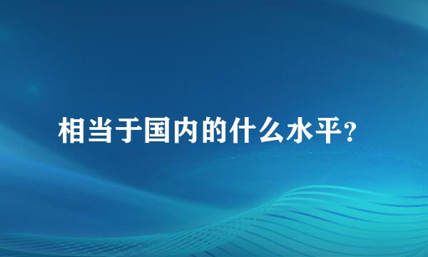 相当于国内的什么水平？