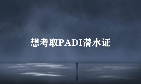 想考取PADI潜水证