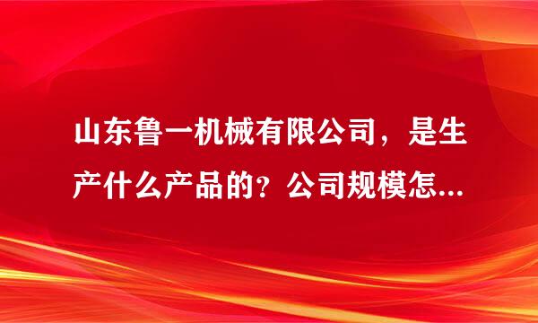 山东鲁一机械有限公司，是生产什么产品的？公司规模怎么样？公司位置在什么地方？