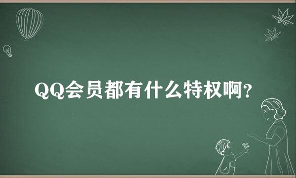 QQ会员都有什么特权啊？