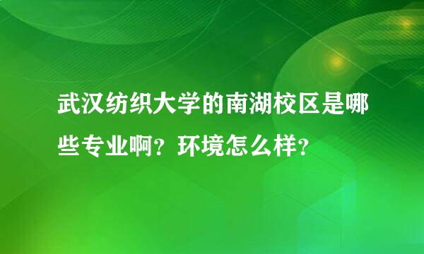 武汉纺织大学的南湖校区是哪些专业啊？环境怎么样？