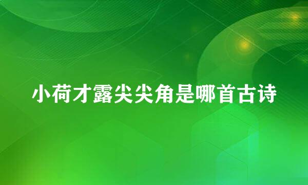 小荷才露尖尖角是哪首古诗