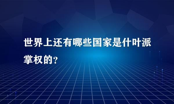 世界上还有哪些国家是什叶派掌权的？