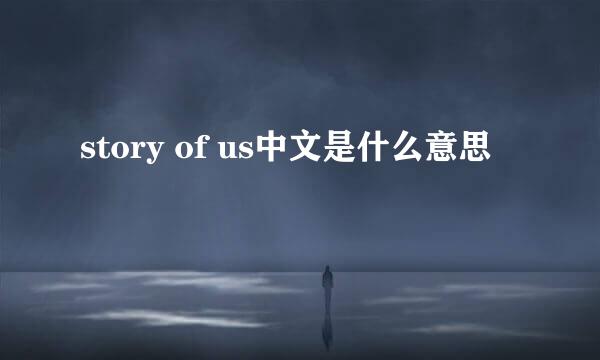 story of us中文是什么意思