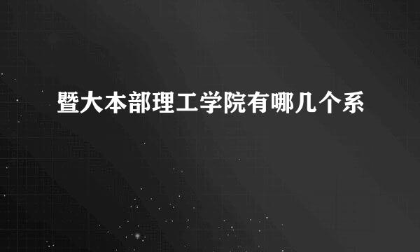 暨大本部理工学院有哪几个系