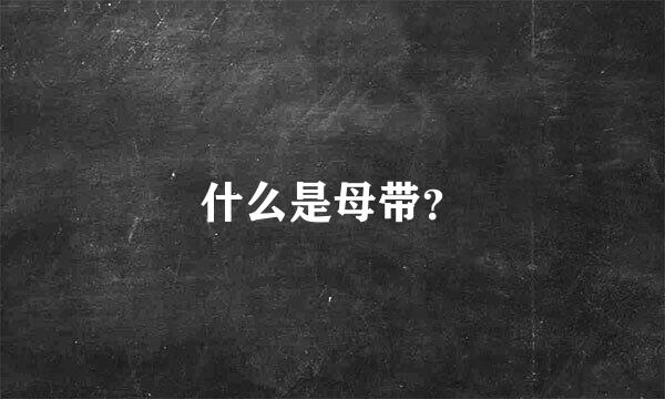 什么是母带？