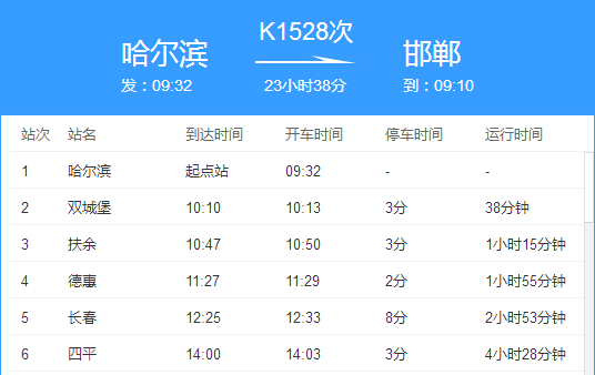 k1528次列车经过地