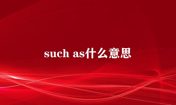 such as什么意思