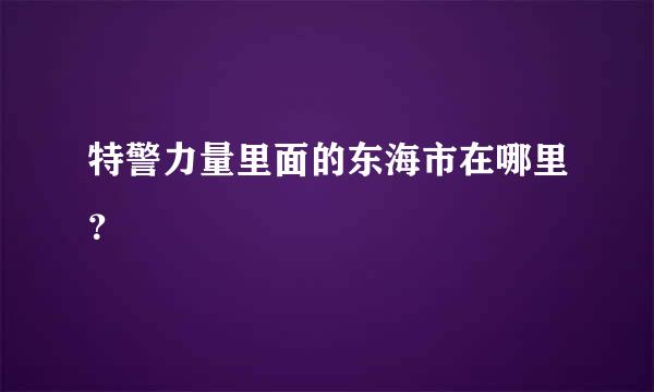 特警力量里面的东海市在哪里？