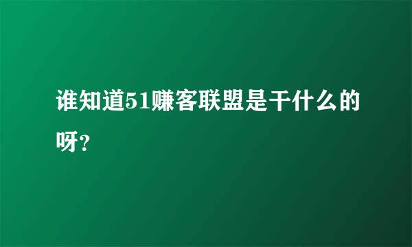 谁知道51赚客联盟是干什么的呀？