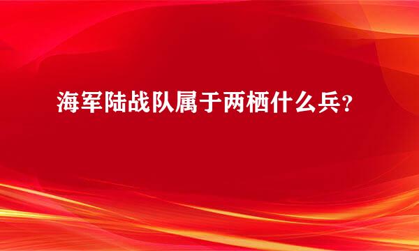 海军陆战队属于两栖什么兵？