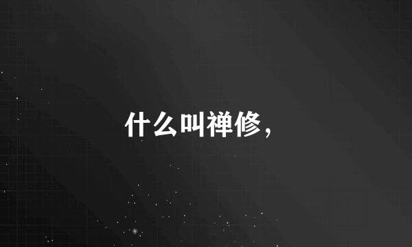 什么叫禅修，