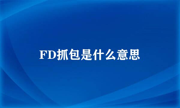 FD抓包是什么意思