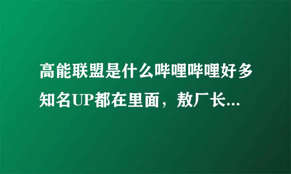 高能联盟是什么哔哩哔哩好多知名UP都在里面，敖厂长，花少北，C君，黑椒墨鱼之类的UP在里面