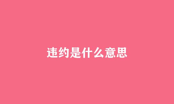 违约是什么意思