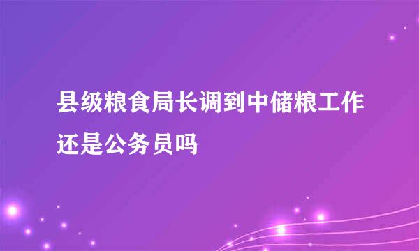 县级粮食局长调到中储粮工作还是公务员吗