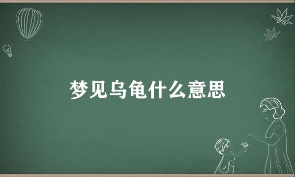 梦见乌龟什么意思