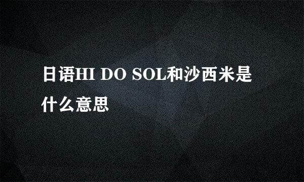 日语HI DO SOL和沙西米是什么意思