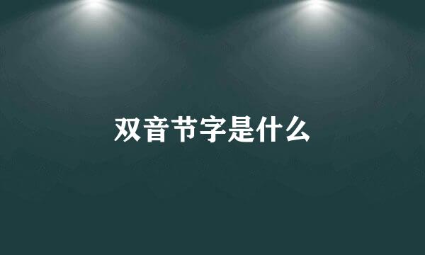 双音节字是什么