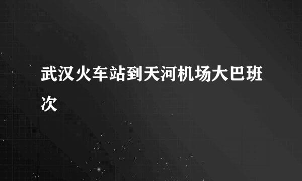 武汉火车站到天河机场大巴班次