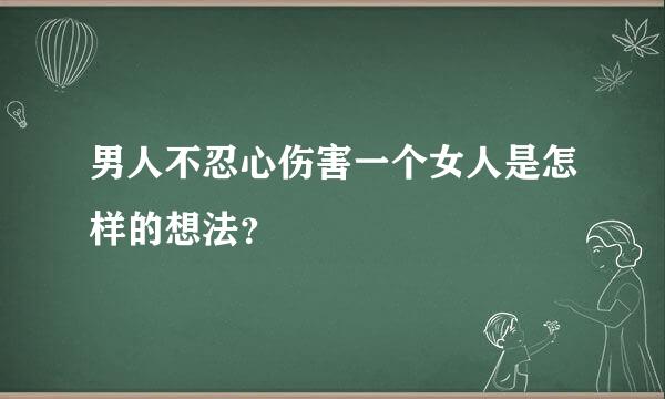 男人不忍心伤害一个女人是怎样的想法？