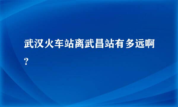 武汉火车站离武昌站有多远啊?